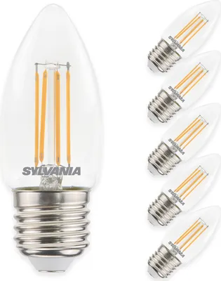 Produktbild von SYLVANIA LED Kerze E14 Warmweiß | Dimmbar | 40W Glühbrine Ersatz | 470 Lumen | 2700K Filament Leuchtmittel | 6er Pack