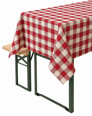 Produktbild von Tischdecke 2 cm Karo chili-weiß 100% Baumwolle Landhaus Tischdecken 30 x 30