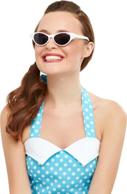 Produktbild von Retro-Brille für Damen 50er Jahre-Accessoire weiss-schwarz