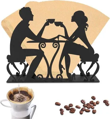 Image de Porte-filtres en fer pour 120 filtres, noir, pour la maison, les cafés et les hôtels