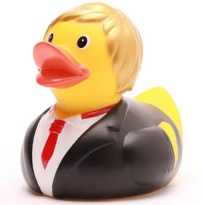 Produktbild von Badeente Bräutigam goldene Haare Vinyl 8 cm