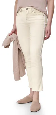 Produktbild von Street One Straight Leg Jeans mit fransigem Saum Ecru Soft Washed 34