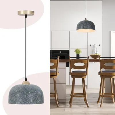 Produktbild von Deckenleuchte, Deckenlampe aus Metall, Pendelleuchte mit Verstellbarer Pendelhoehe & E27 Fassung, Haengelampe für Schlafzimmer Wohnzimmer Esszimmer, Grau