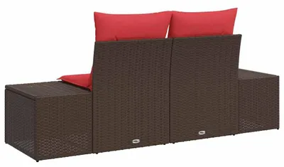 Zdjęcie produktu dla vidaXL Sofa ogrodowa z poduszkami 184 x 62 x 69 cm z rattanu syntetycznego