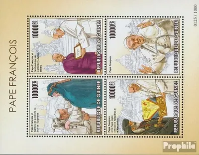 Produktbild von Briefmarken Guinea 2015 Mi 11383-11386 Kleinbogen (kompl. Ausgabe) postfrisch Papst Franziskus