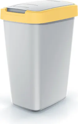 Obrázok produktu pre Odpadkový koš COMPACTA Q FLAP - objem: 12 l, barva: popelavá se světle žlutým víkem