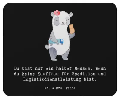 Produktbild von Mr. & Mrs. Panda Mousepad Kauffrau für Spedition und Logistikdienstleistung Herz - Schwarz - Geschenk, mousematte, Abschlussprüfung, computermatte, Mouse Pad, Lustig