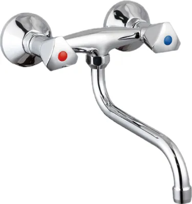 Produktbild von SCHÜTTE Küchenarmatur CESTI, schwenkbarer Wasserhahn Küche für Wandmontage, Spültischarmatur in Chrom