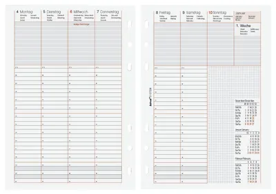 Produktbild von Bind® 250818 Ersatzkalendarium "Wochenplan" - A5, 1 Woche / 2 Seite