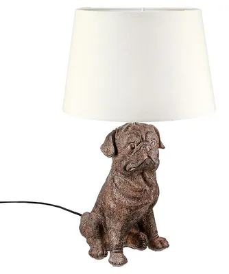 Produktbild von Gilde Tischleuchte, Mops, "Mops", Kunstharz, dunkelbraun, VE 1, H. 52 cm, D. 24 cm 58020 4063387580202