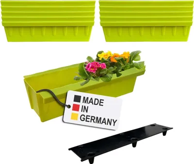 Produktbild von BURI 10 Euro-Paletten Blumenkästen-Einsätze inkl. Bewässerungsmatte | mit Hängesystem zum Einhängen | 37,3cm Hellgrün | Pflanzkasten für Europalette Palette | Balkonkasten | Blumentopf | extrem stabil