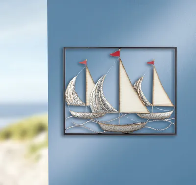 Produktbild von Gilde Metall Wandrelief "3 Segelboote" VE 2 68059