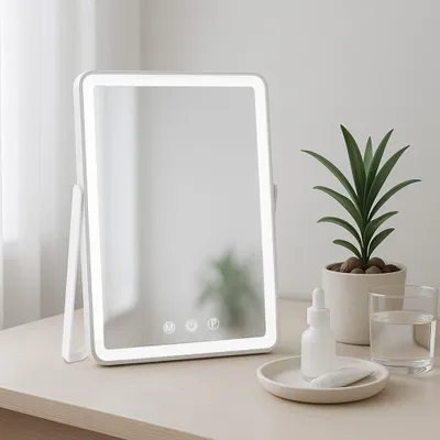 Immagine prodotto di Specchio illuminato per il trucco - specchio per il viso - colori LED regolabili, formato compatto