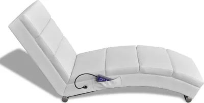 Obrázok produktu pre vidaXL Masážne lehátko Chaise Longue White Faux Leather