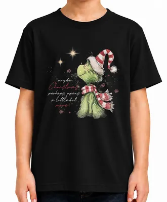 Obrázok produktu pre Tričko s potlačou "Grinch Christmas" s vianočným motívom, detské, čierna farba, veľkosť 140