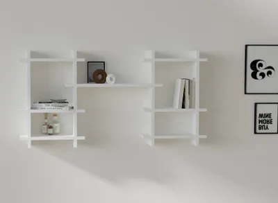 Image de Skye Decor, Tefo - White, étagère murale, blanc, panneau MDF 100 % MELAMIN, 116,4 x 19,5 x 60 cm