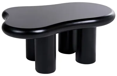 Obrázek produktu pro BELIANI Konferenční stolek černý PVC nohy 100 x 70 x 40 cm oválná deska MDF obývací pokoj moderní minimalistický styl