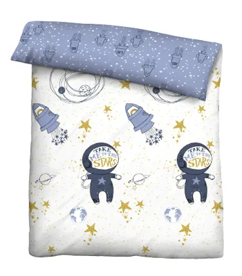 Produktbild von Biberna Kinder-Bettwäsche blau 1x 135x200 cm + 1x 80x80 cm