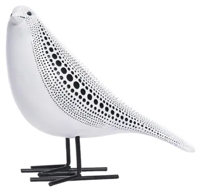 Vase mit Punktmuster, schwarz-weiß, 16 cm, Polyresin