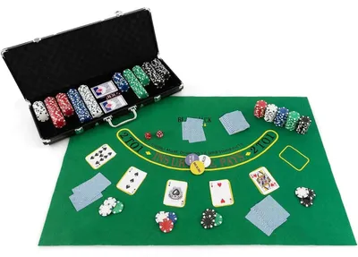 Produktbild von Pokerset - Komplettset - Laser-Chips 500 Stück - Aluminium-Pokerkoffer - PS-Kunststoff - Schwarz