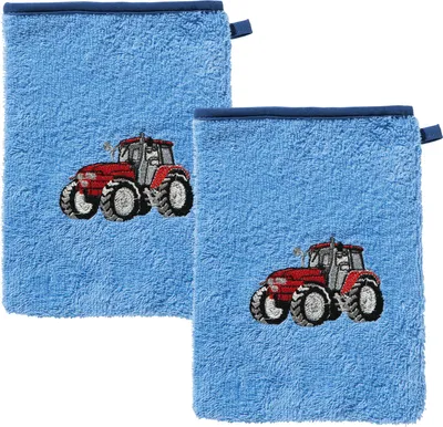 Produktbild von Erwin Müller Kinder-Waschhandschuh 2er-Pack hellblau 15x21 cm