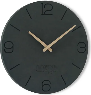 Produktbild von Wanduhr ohne tickgeräusche ECO3 30cm, Schwarz Wohnzimmer, Schlafzimmer, in Europa hergestellt