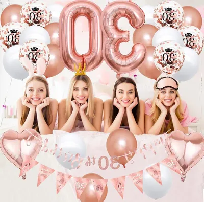 Ballonset zum 30. Geburtstag in Roségold - Partydekoration, Ballons, Geburtstagsfeier