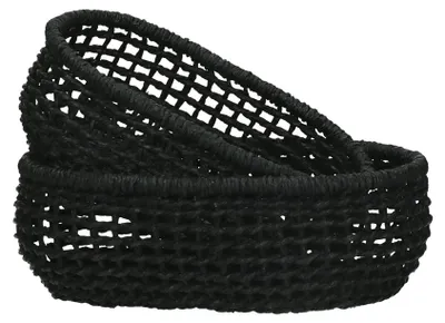 Productafbeelding van Pomax Osteria, set van 2 papieren broodmanden, zwart, afmetingen L 20/23 x B 12/15 x H 8 cm