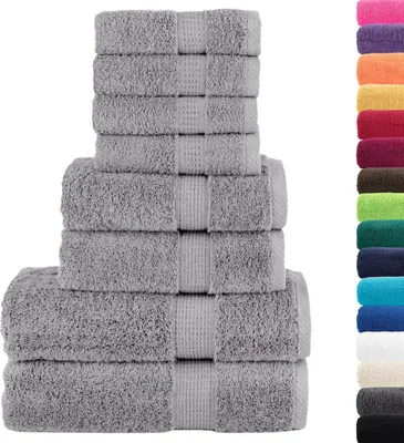 Produktbild von vidaXL 8 tlg. Premium-Handtuch-Set SOLUND Grau 600 g/m²