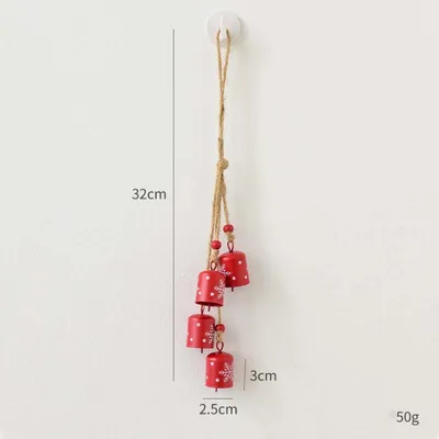 Produktbild von INF Festliche Eisenschneeflocken Glockenkette - Weihnachtsbaumschmuck Rot