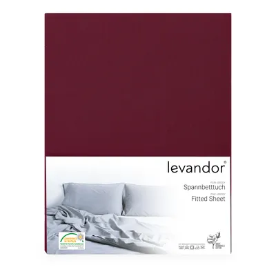 Produktbild von Spannbettlaken Bettlaken 100% Baumwolle Jersey  Standard 100 (60 x 120 cm - 70 x 140 cm), Steghöhe 15cm, Bordeaux Rot