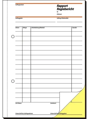 Zdjęcie produktu dla SIGEL SD027 Rapporte/Regieberichte, 1. i 2. arkusz z nadrukiem, A5, bez kalki, 2 x 40 arkuszy