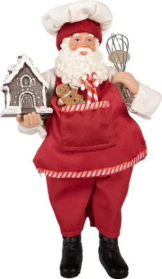 Image de Clayre & Eef Figurine de décoration de Noël Père Noël 16x9x26 cm rouge plastique