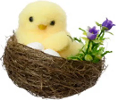 Immagine prodotto di Pulcini in nido di schiuma 4 assortiti Pasqua | 24 pezzi
