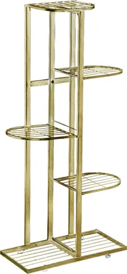 A tall, multi-tiered metal plant stand.