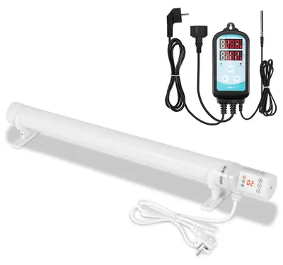 Image de Radiateur électrique pour serre, 120W, tuyau de chauffage de 64 cm avec minuterie et protection contre la surchauffe