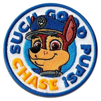 Obrázok produktu pre Comercial Mercera Paw Patrol Chase Kids - nášivka, nažehľovacia, nažehľovacia, nášivka, nášivka, na nažehlenie, veľkosť: 5,9 x 5,9 cm