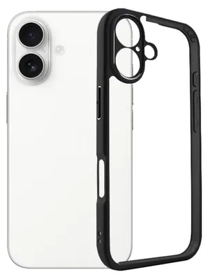 Produktbild von Für Apple iPhone 17 Frosted TPU + Transparent PC Hybrid Handy Hülle Schwarz