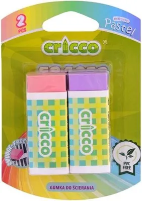 Obrázok produktu pre Guma Cricco, bez PVC, pastelová, 2 ks na blistri