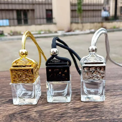 Produktbild von 3 Stück leere Auto-Parfümflasche zum Aufhängen, Lufterfrischer, nachfüllbar, Duft-Diffusor, Glas