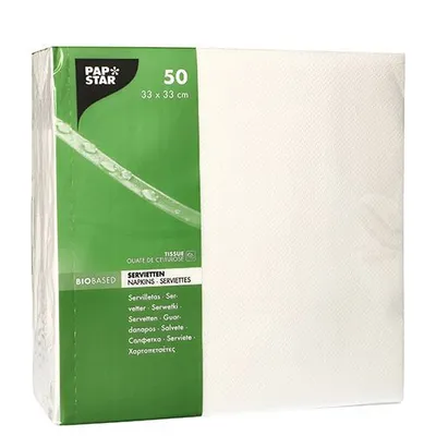 Produktbild von Servietten, 2-lagig 1/4-Falz 33 cm x 33 cm weiss