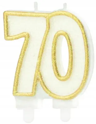 Obrázok produktu pre Dekorácia na 70. narodeniny – Zlatá sviečka PartyPal