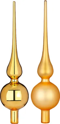 Produktbild von Christbaumspitze Glas 28cm 1 Stück matt / glänzend sort. - Inkagold