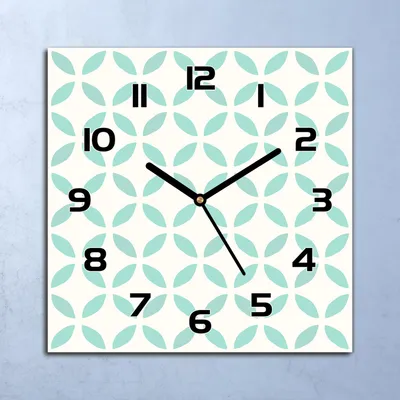 Produktbild von Wanduhr Echt-Glas-Küchenuhr Zarte blau Muster Quarz Lautlos 30x30 Deko Bilder