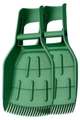Productafbeelding van Wiltec bladvanger, kunststof, 57,1 x 33,7 x 7,6 cm, set van 2. Bladverzamelaar met brede opening, bladvanger met tanden en ergonomische handgreep
