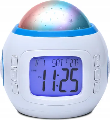 Produktbild von 7In1 Wecker Mit Sternenhimmelprojektor, Led-Nachtlicht, Thermometer, Melodien