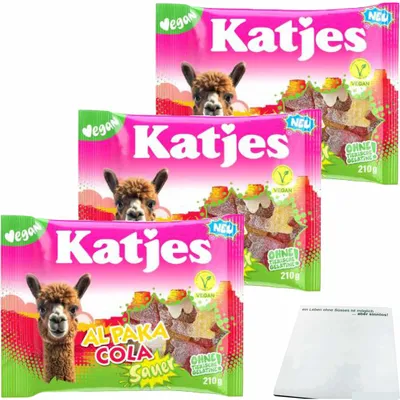 Produktbild von Katjes Al Paka Cola Sauer 3er Pack (3x210g Beutel) usy Block