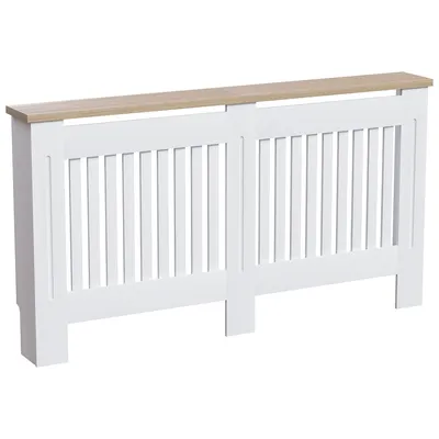 Image de cache radiateur, cache radiateur blanc - H 83 × L 152 × P 19 cm