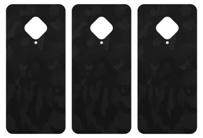 Produktbild von apgo Rückseite Schutzfolie, Skin, kompatibel mit Vivo Y51 (2020), Hinten Displayschutzfolie aus Vinylfolie, kratzfest, einfache Montage - Schwarzes Tarnmuster
