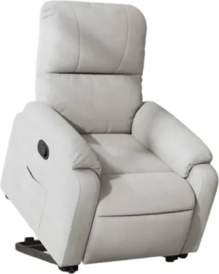 Imagen del producto de Sillón reclinable para facilitar el levantamiento, 89 x 75 x 103 cm, tapizado en microfibra, color gris claro